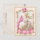 Marie Antoinette Pink Tree Roses  Xmas Postcard ポストカード (正面/裏面)