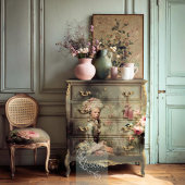 Marie Antoinette Portrait Baroque Pink Roses 薄葉紙