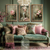 Marie Antoinette Portrait Baroque Pink Roses 薄葉紙