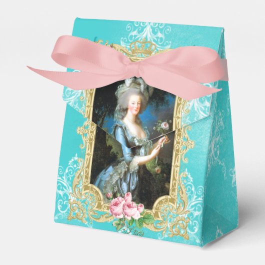 Marie Antoinette Portrait Blue Damask Favor Box フェイバーボックス (正面サイド)