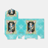 Marie Antoinette Portrait Blue Damask Favor Box フェイバーボックス (折り畳みなし)