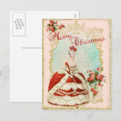 Marie Antoinette Portrait Postcard Christmas rose シーズンポストカード (正面/裏面)