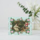 Marie Antoinette Rococo Fragonard Green postcard ポストカード (スタンド正面)
