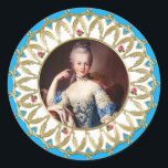 Marie Antoinette Sticker Blue Rose Gold Flame ラウンドシール<br><div class="desc">Marie Antoinette Sticker Blue Rose Gold Flame</div>