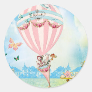 Marie Antoinette Tea at Versailles in a PinkBaloon ラウンドシール