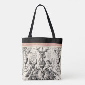 Marie Antoinette Toile de Jouy-black red トートバッグ (裏面)