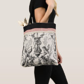 Marie Antoinette Toile de Jouy-black red トートバッグ (クローズアップ)