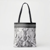 Marie Antoinette Toile de Jouy black tote bag トートバッグ (正面)