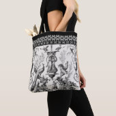 Marie Antoinette Toile de Jouy black tote bag トートバッグ (クローズアップ)