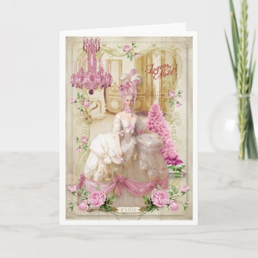 Marie Antoinette  Versailles Pink Christmas Card シーズンカード (正面)
