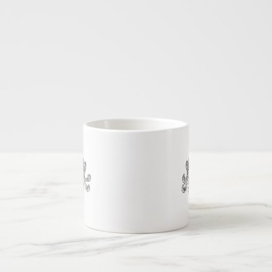 Marie Antoinette – white Royal Monogram Monogramme エスプレッソカップ (正面)