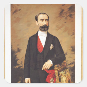Marie Francois Sadi Carnot 1887年のポートレート スクエアシール