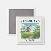 Marie-Galante Guadeloupe Caribbean Windmill Tile マグネット (正面/裏面)