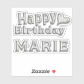 Marie Happy Birthday silver Aufkleber Sticker シール (シート)