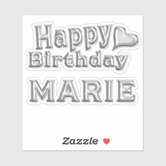 Marie Happy Birthday silver Aufkleber Sticker シール (シート)