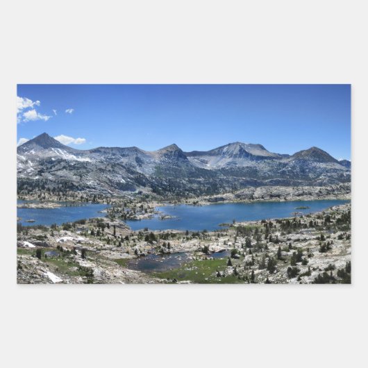 Marie Lake Panorama from Above - John Muir Trail 長方形シール (正面)