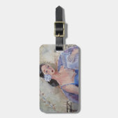 Marie Theron著読書女性 ラゲッジタグ (正面縦)