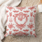 Marie Toileおよび赤いギンガムの大きい枕 クッション (ブランケット)