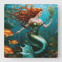 "Marielle" – 美しい踊りマーメイド スクエア壁時計