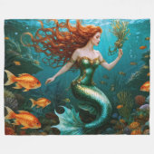 "Marielle" – 美しい踊りマーメイド フリースブランケット (正面(横))