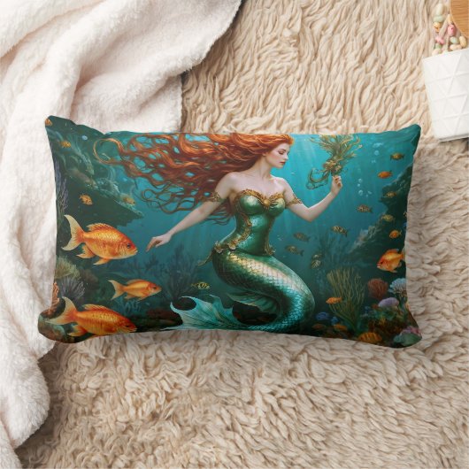 "Marielle" – 美しい踊りマーメイド ランバークッション (ブランケット)