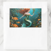 "Marielle" – 美しい踊りマーメイド 長方形シール (バッグ)