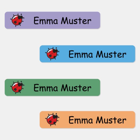 Marienkäfer - blau grün lila - 96 schmale Kinder  ラベル (グループ)