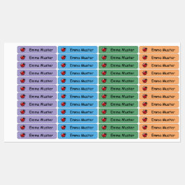 Marienkäfer - blau grün lila - 96 schmale Kinder  ラベル