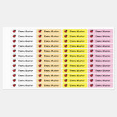 Marienkäfer - gelb rosa weiß - 96 schmale Kinder  ラベル (シート)