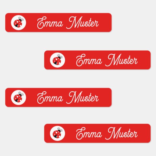 Marienkäfer - rot - 96 schmale Kinder  ラベル (グループ)
