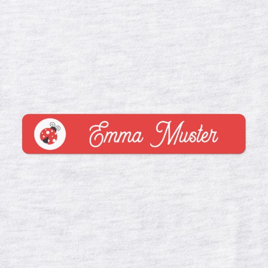 Marienkäfer - rot - 96 schmale Kinder  ラベル (デザイン1)