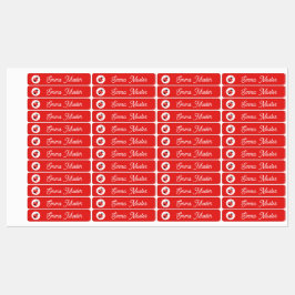 Marienkäfer - rot - 96 schmale Kinder  ラベル