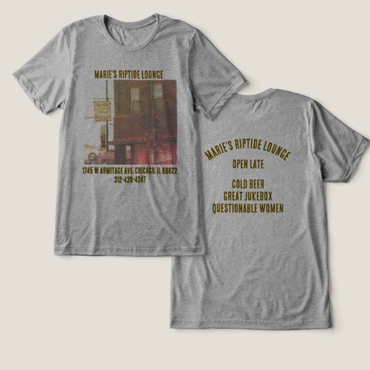 Marie's Rip Tide Lounge Tシャツ (デザイン正面&裏面)