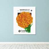 Marigoldヴィンテージシードパケット キャンバスプリント (インサイチュ (ウッドフロア))