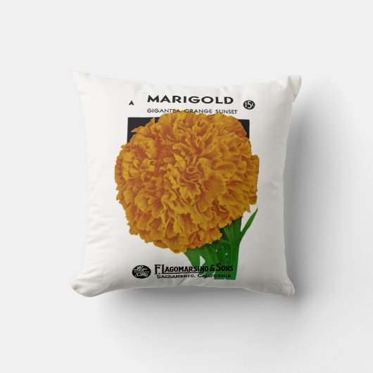 Marigoldヴィンテージシードパケット クッション (正面)