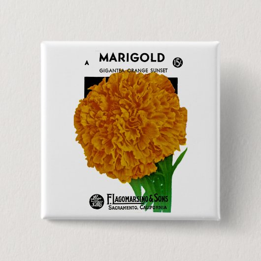 Marigoldヴィンテージシードパケット 缶バッジ (正面)
