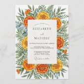 Marigold Artistic Botanical Wedding 招待状 (正面)