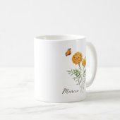Marigold Birth Month Flower コーヒーマグカップ (正面右)