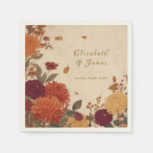 Marigold Border Rustic Boho Autumn Floral Wedding スタンダードカクテルナプキン (正面)