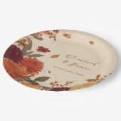 Marigold Border Rustic Boho Autumn Floral Wedding  ペーパープレート (アングル)