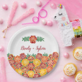 Marigold Brightフローラカップルの名前を追加 ペーパープレート (パーティー)