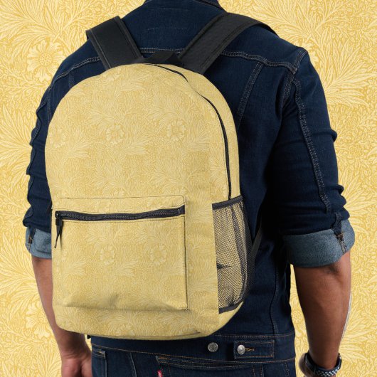 Marigold by William Morris, Garden Flowers プリントバックパック