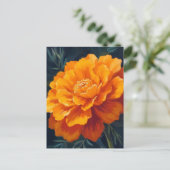 Marigold Flower | Watercolor Floral Painted ポストカード (スタンド正面)