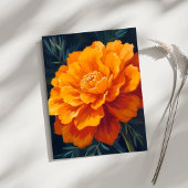Marigold Flower | Watercolor Floral Painted Card