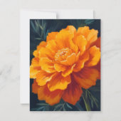 Marigold Flower | Watercolor Floral Painted Card (正面)