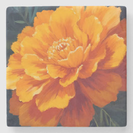 Marigold Flower | Watercolor Floral Painting ストーンコースター