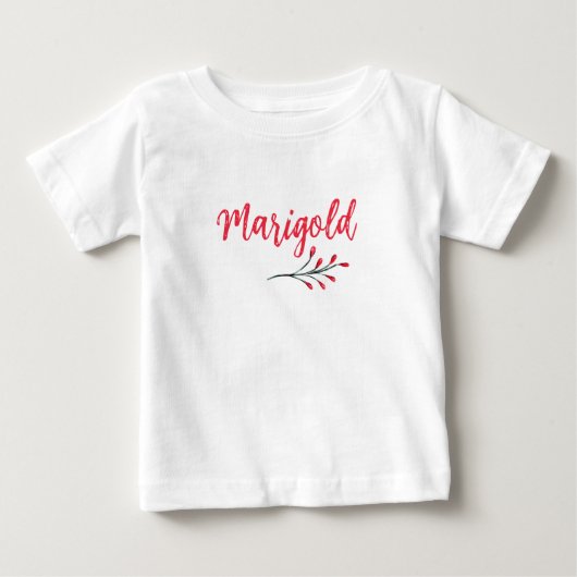 Marigold Name Custom Red Xmas Christmas Classic  ベビーTシャツ (正面)
