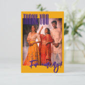 Marigold Orange Diwali Festival Family Photo サンキューカード (スタンド正面)