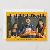 Marigold Orange Traditional Photo Happy Diwali  シーズンカード (正面)