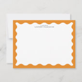 Marigold Orange Wavy Frame Note Card 招待状 (正面)